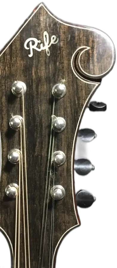 Rife mandolin headstock detail