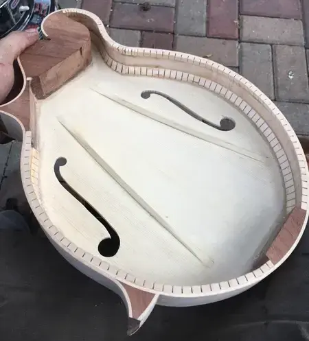 Tone bars inside mandolin top