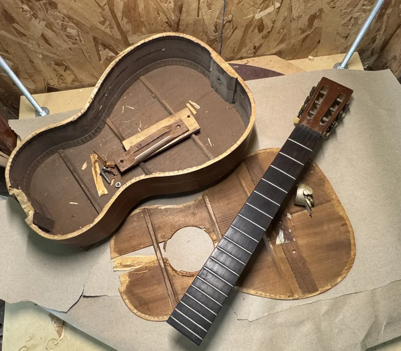 Professional luthier tools used for instrument repair and craftsmanship