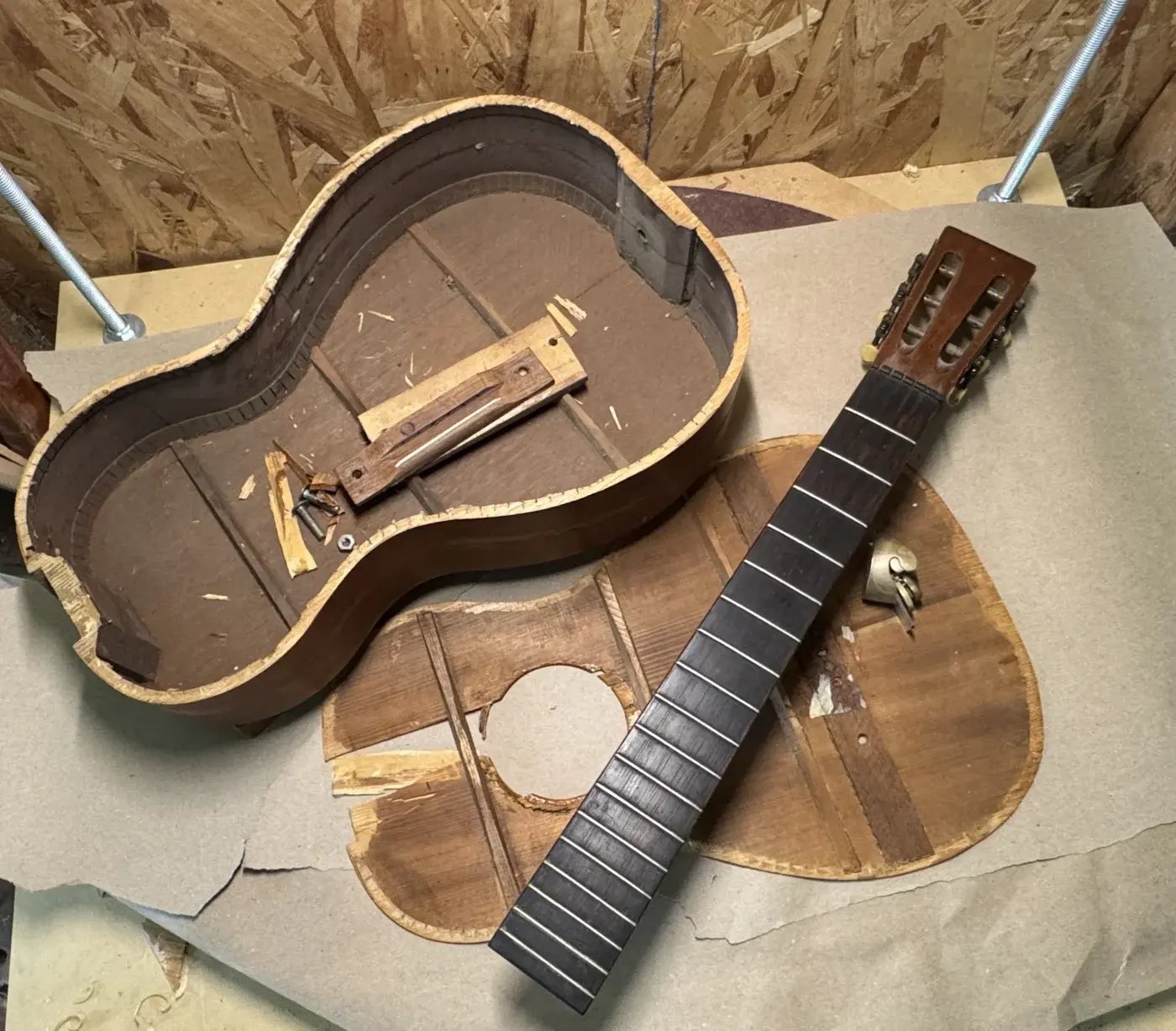 Professional luthier tools used for instrument repair and craftsmanship
