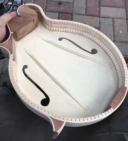 Tone bars inside mandolin top